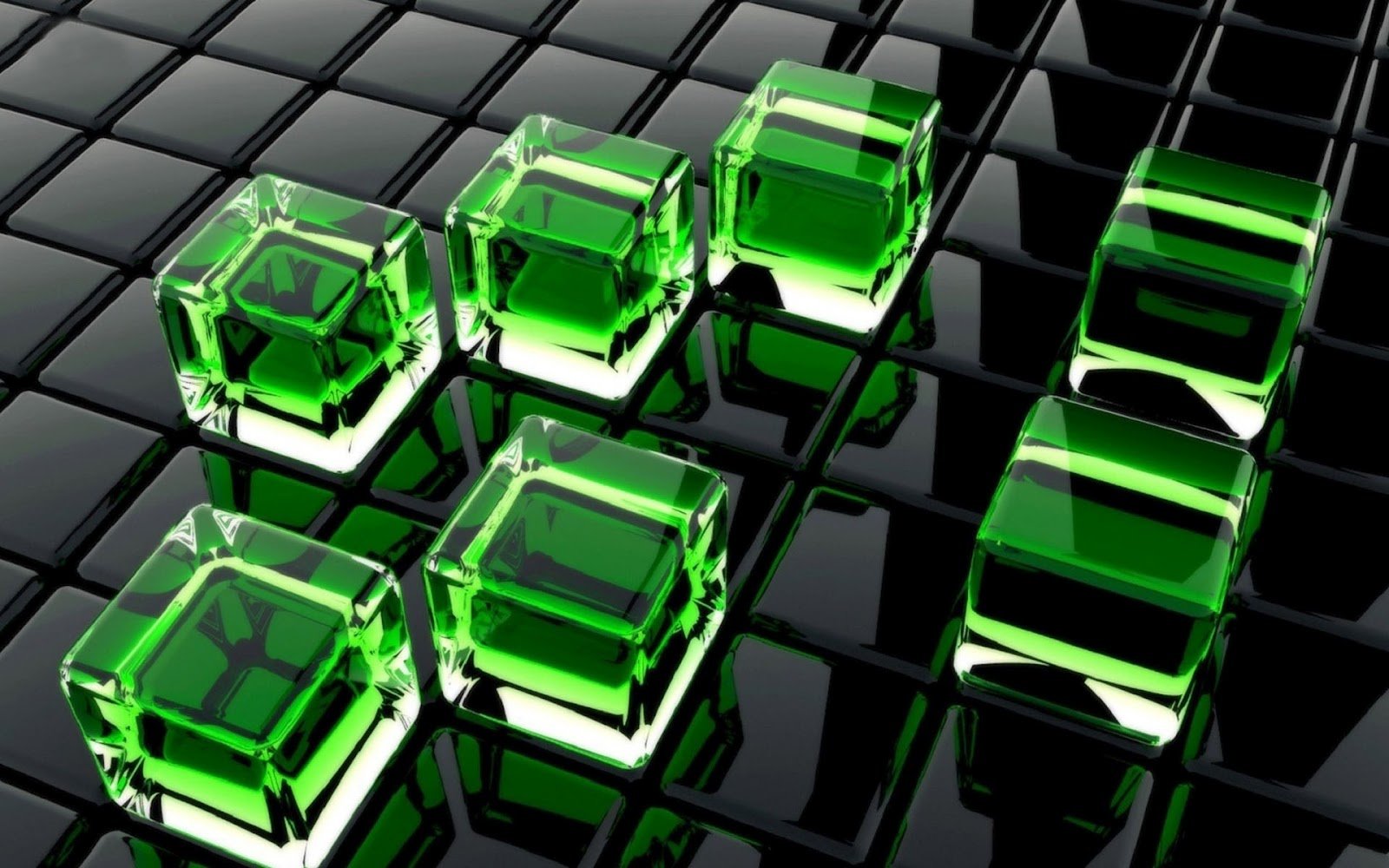 Green glass cubes background